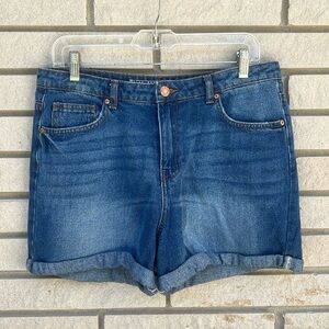Noisy May Liv Straight Denim Shorts Cuffed Sz L